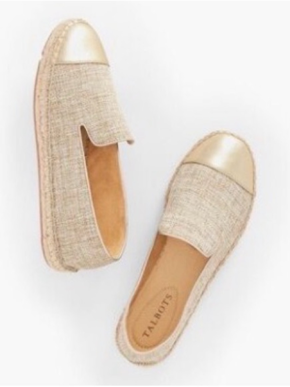 Talbots Gold and Tan Espadrilles Women’s Size 6.5